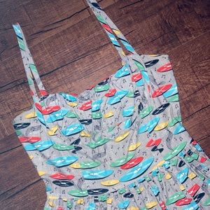 Bernie Dexter Size Medium Rock’n’Roll Record Novelty Print Dress